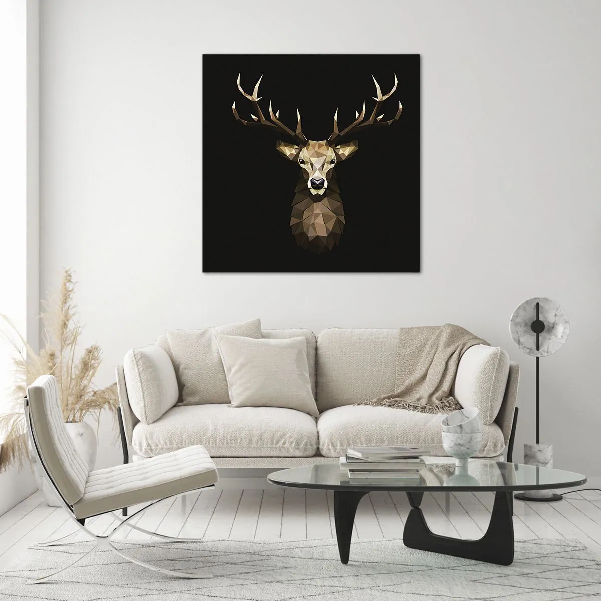 Quadro su vetro - Cervo cubista - 60x60 cm