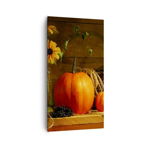 Quadro su tela - Stampe su Tela - Composizione rustica: i doni dell'autunno - 55x100 cm