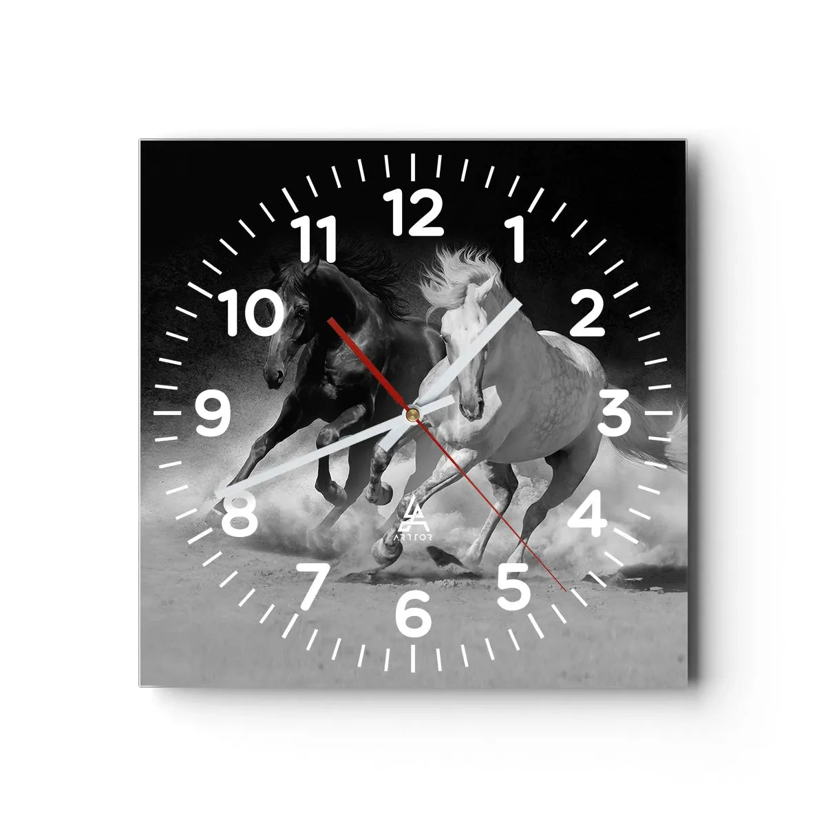 Orologio da parete - Orologio in Vetro - Il galoppo della libertà - 40x40 cm