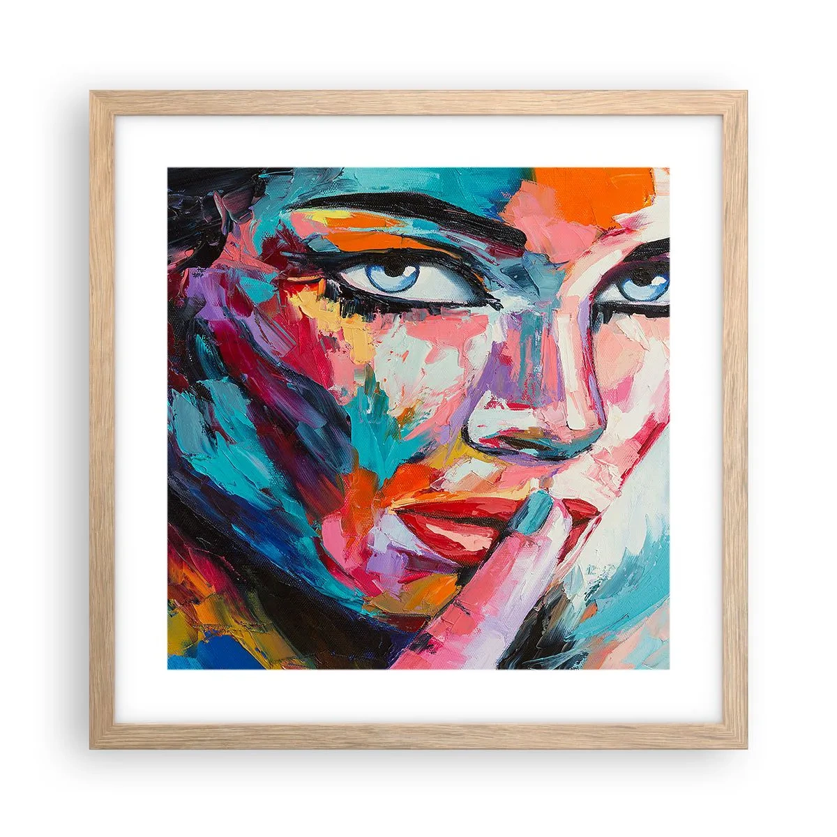 Poster in cornice rovere chiaro - Il nostro primo segreto - 40x40 cm