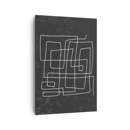 Quadro su tela - Stampe su Tela - Motivo geometrico astratto su sfondo scuro - 70x100cm - Non è così semplice - Decorazione murale moderna per soggiorno e camera da letto ARTTOR