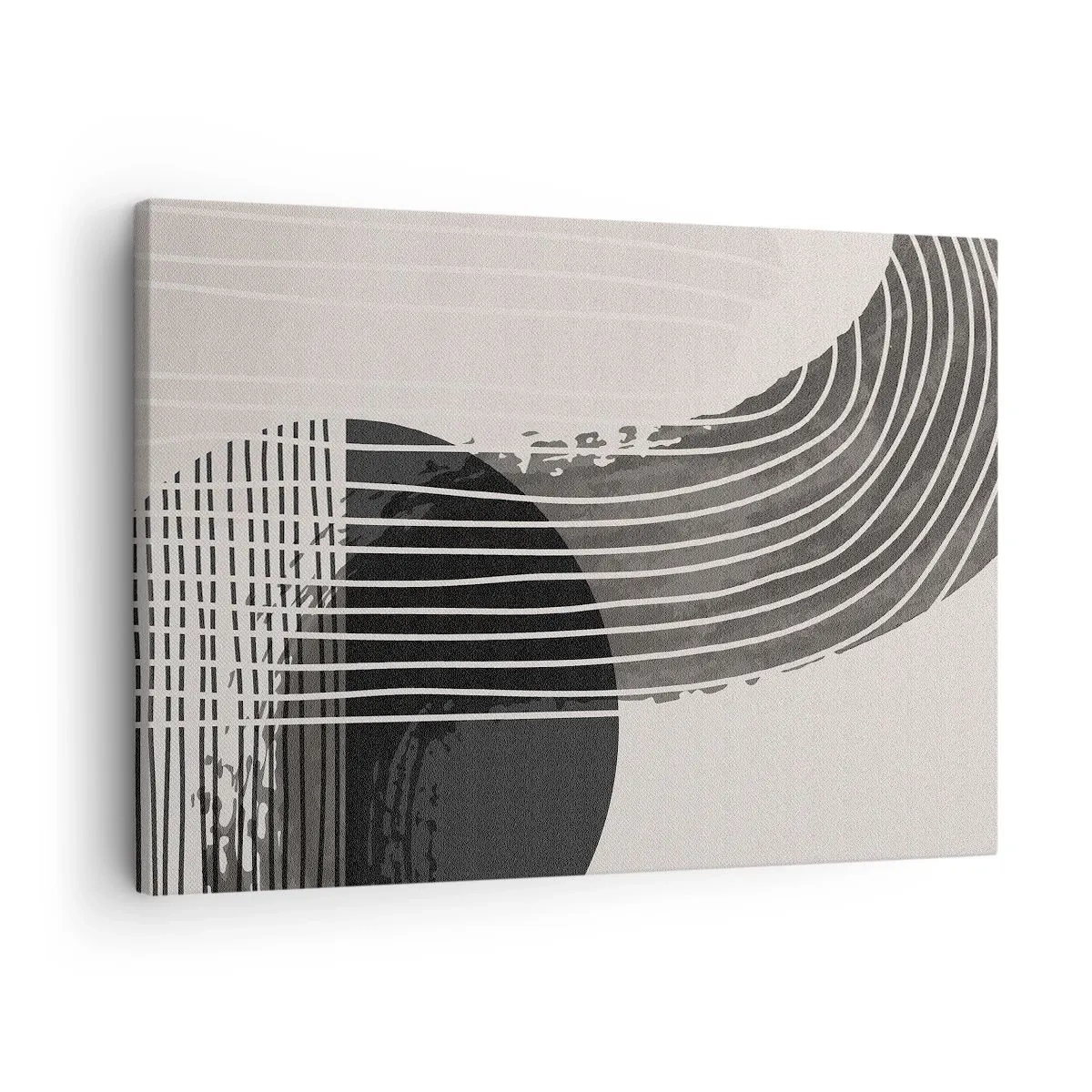 Quadro su tela - Stampe su Tela - Motivo astratto con linee e forme geometriche - 70x50cm - Andata e ritorno - Decorazione murale moderna per soggiorno e camera da letto ARTTOR