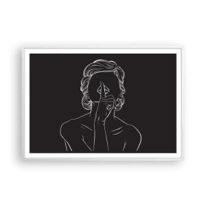 Poster in cornice bianca - Il bello emerge nel silenzio - 100x70 cm