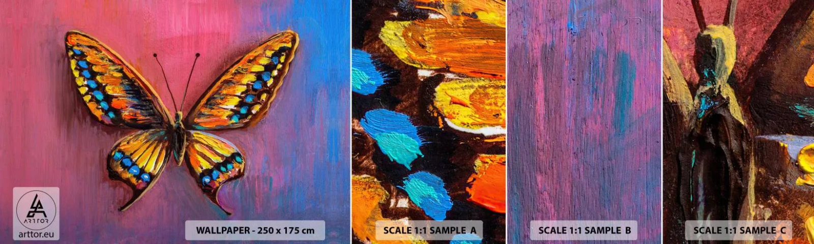 Campione Di Fotomurale Standard Eco - Gioielli della natura - Farfalla, Pezzo, Pittura - 100x30 cm