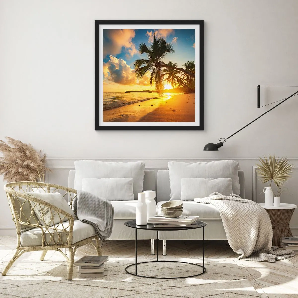 Poster in cornice nera - Sogno dei Caraibi - 50x50 cm