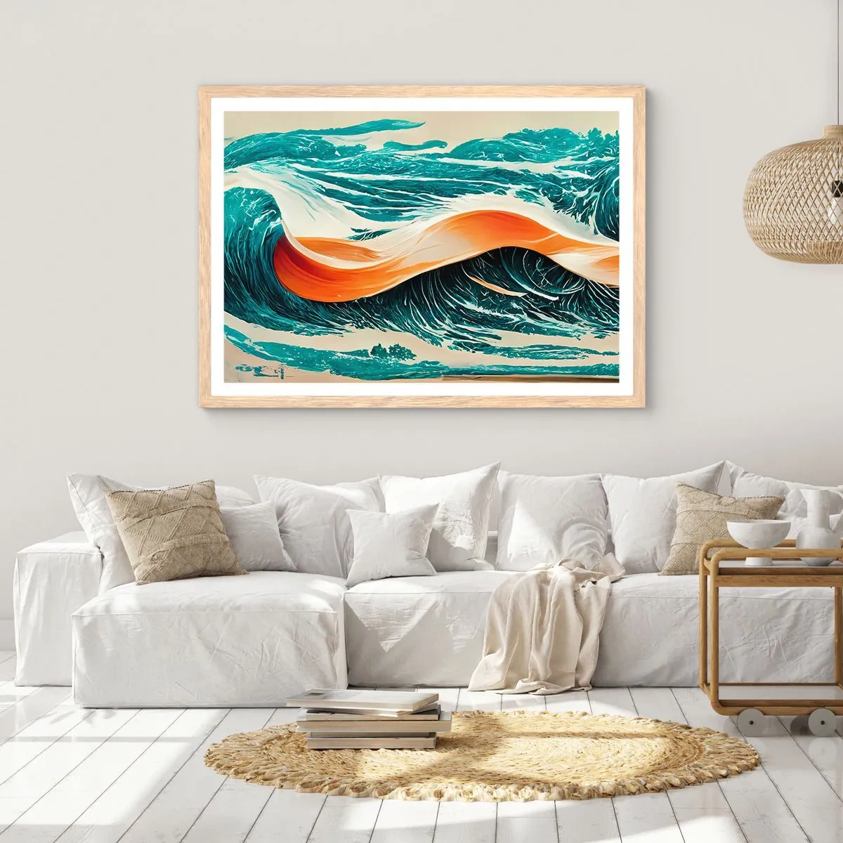 Poster in cornice rovere chiaro - Il sogno del surfista - 40x30 cm