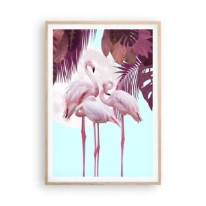 Poster in cornice rovere chiaro - Tre grazie alate - 70x100 cm