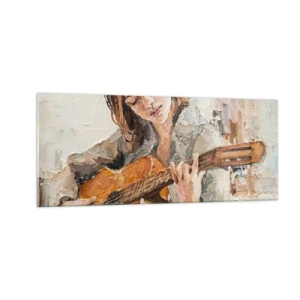 Quadro su vetro - Concerto per chitarra e cuore di ragazza - 100x40 cm