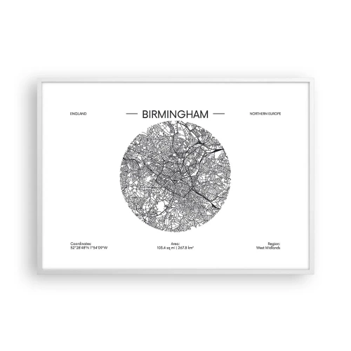 Poster in cornice bianca - Anatomia di Birmingham - 100x70 cm