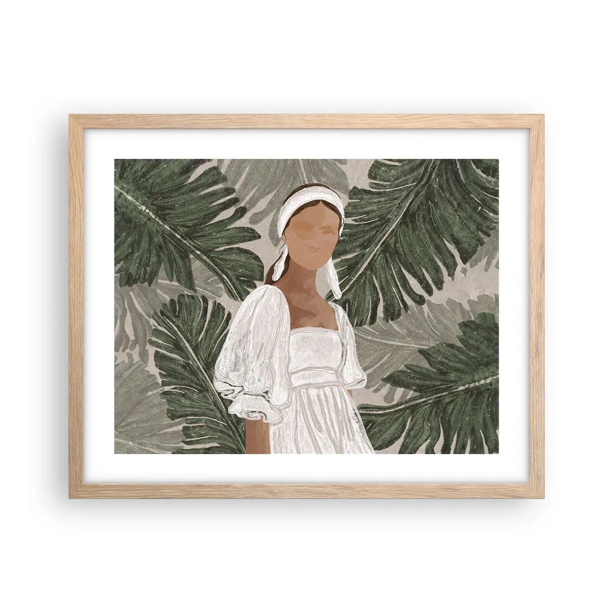 Poster in cornice rovere chiaro - Ritratto esotico - 50x40 cm