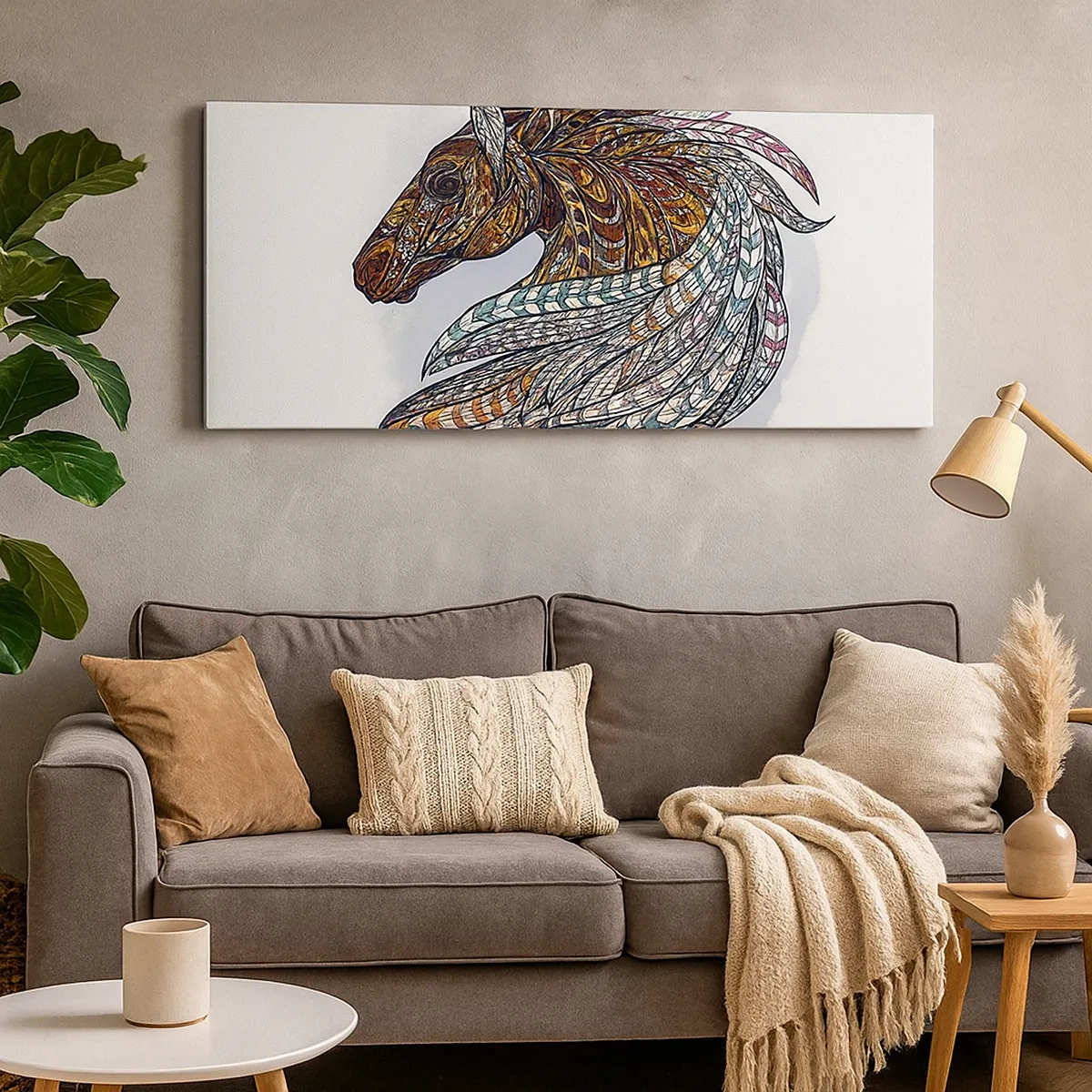 Quadro su tela - Stampe su Tela - Il destriero del guerriero celtico - 30x30 cm