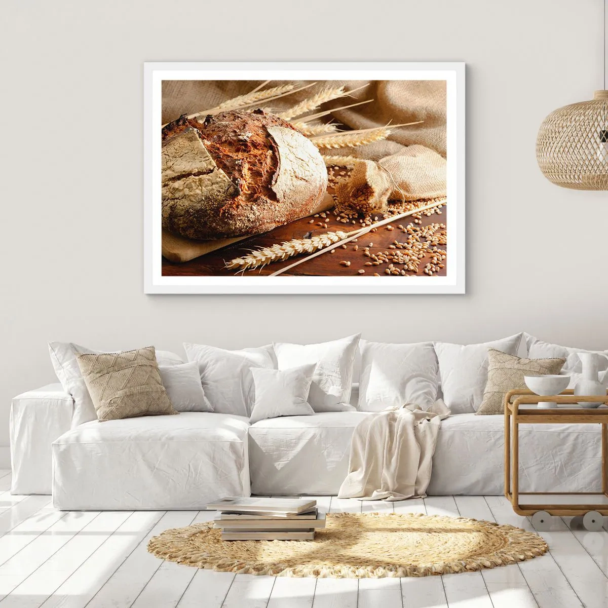 Poster in cornice bianca - Appetitoso, profumato, croccante - 91x61 cm