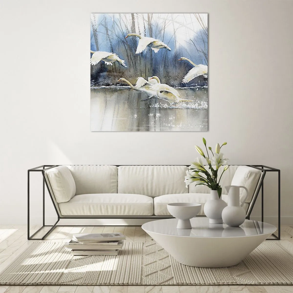 Quadro su vetro - Come la favola dei cigni selvatici - 30x30 cm