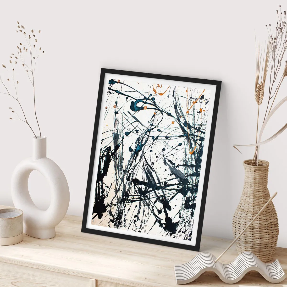 Poster in cornice nera - Astrazione espressionistica - 30x40 cm
