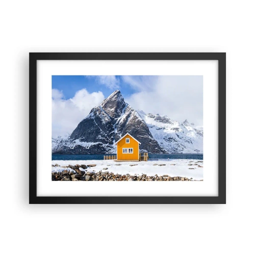 Poster in cornice nera - Vacanze scandinave - 40x30 cm