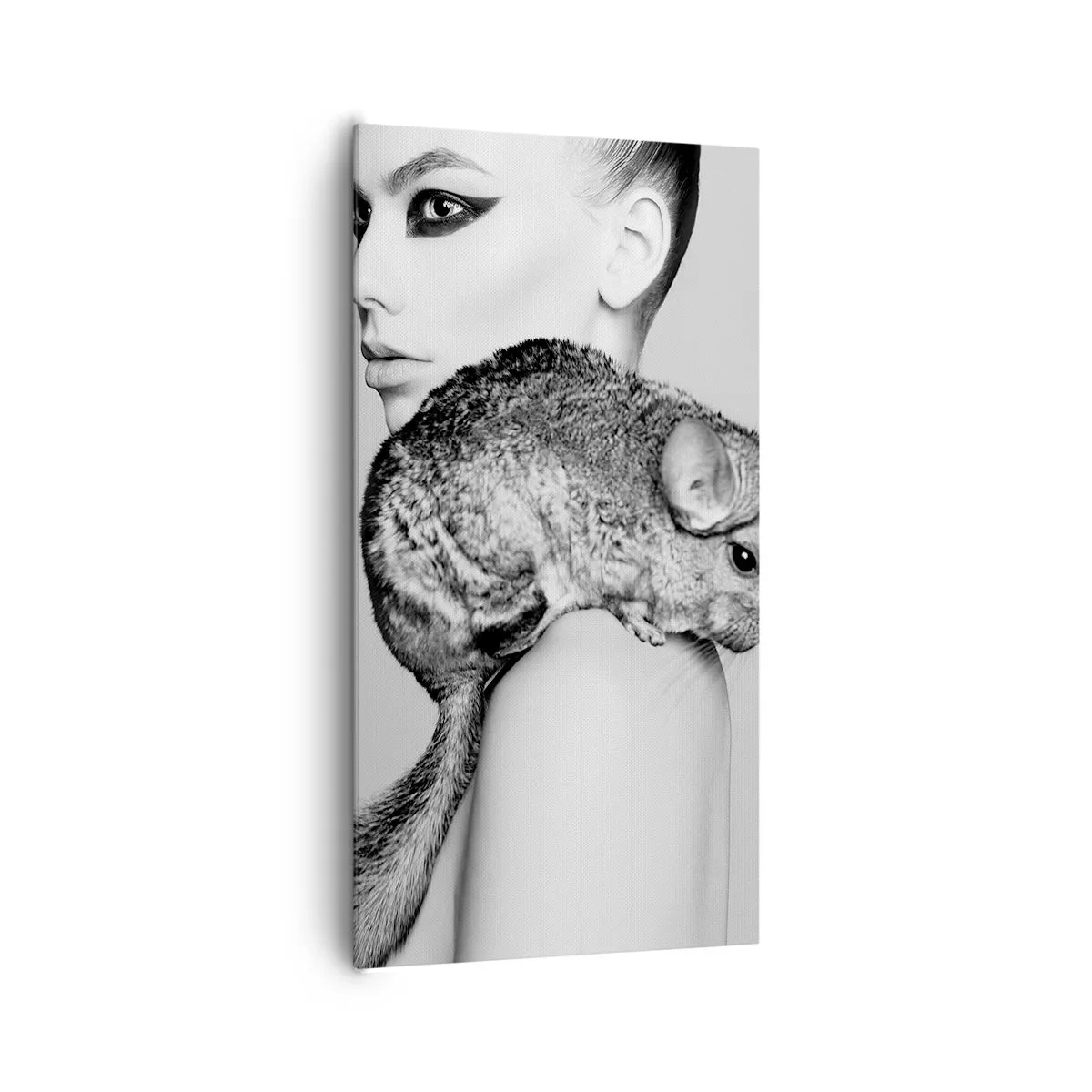 Quadro su tela - Stampe su Tela - Dama con il cincillà - 65x120 cm