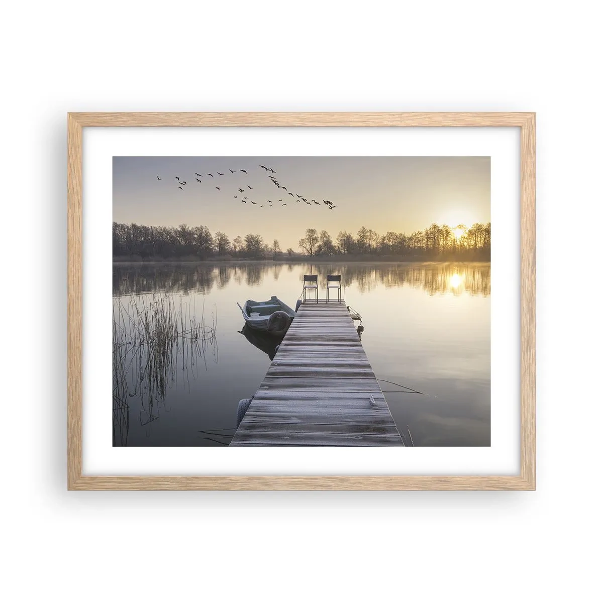 Poster in cornice rovere chiaro - Tornerò un giorno - 50x40 cm