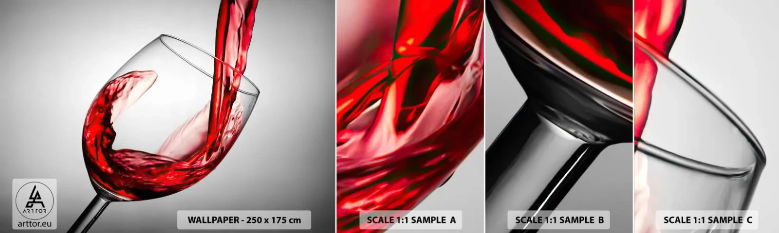 Campione Di Fotomurale Standard Eco - Colore - movimento - suono - Bicchiere di vino, Vino rosso, Gastronomia - 100x30 cm