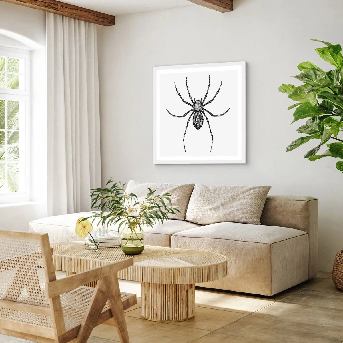 Poster in cornice bianca - Precisione inquietante - 60x60 cm