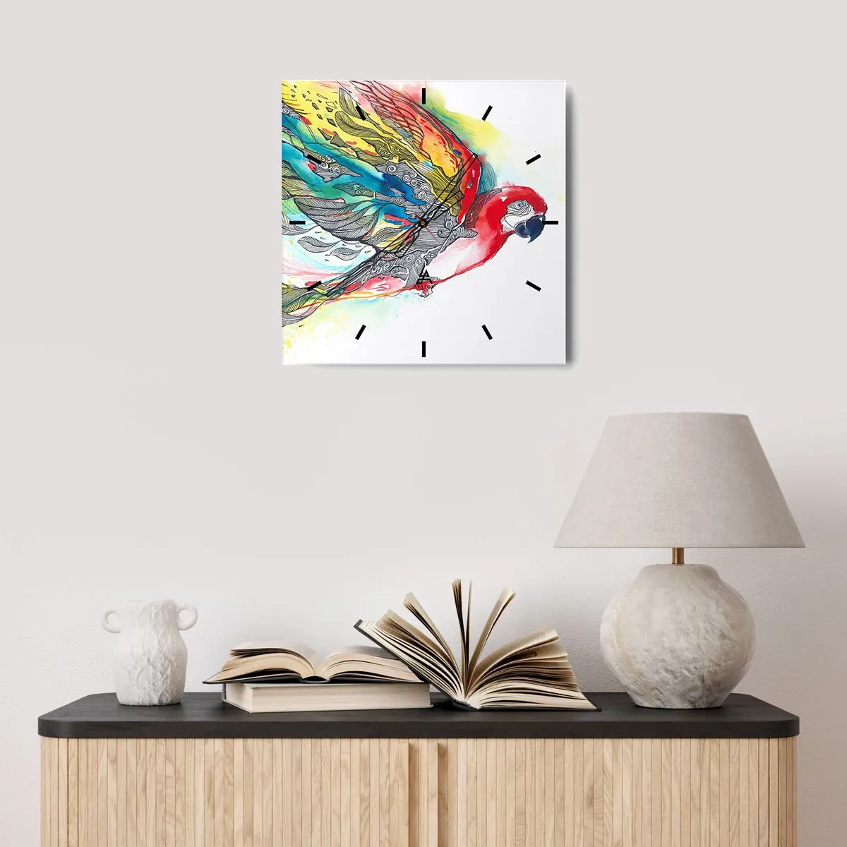 Orologio da parete - Orologio in Vetro - Vivi a colori - 30x30 cm