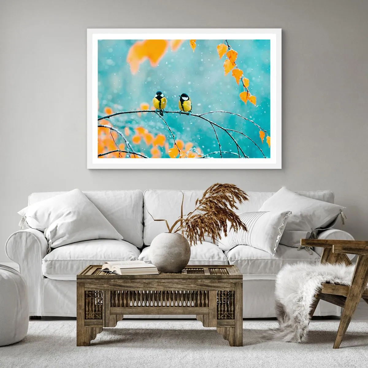 Poster in cornice bianca - Pettegolezzi alati - 30x30 cm