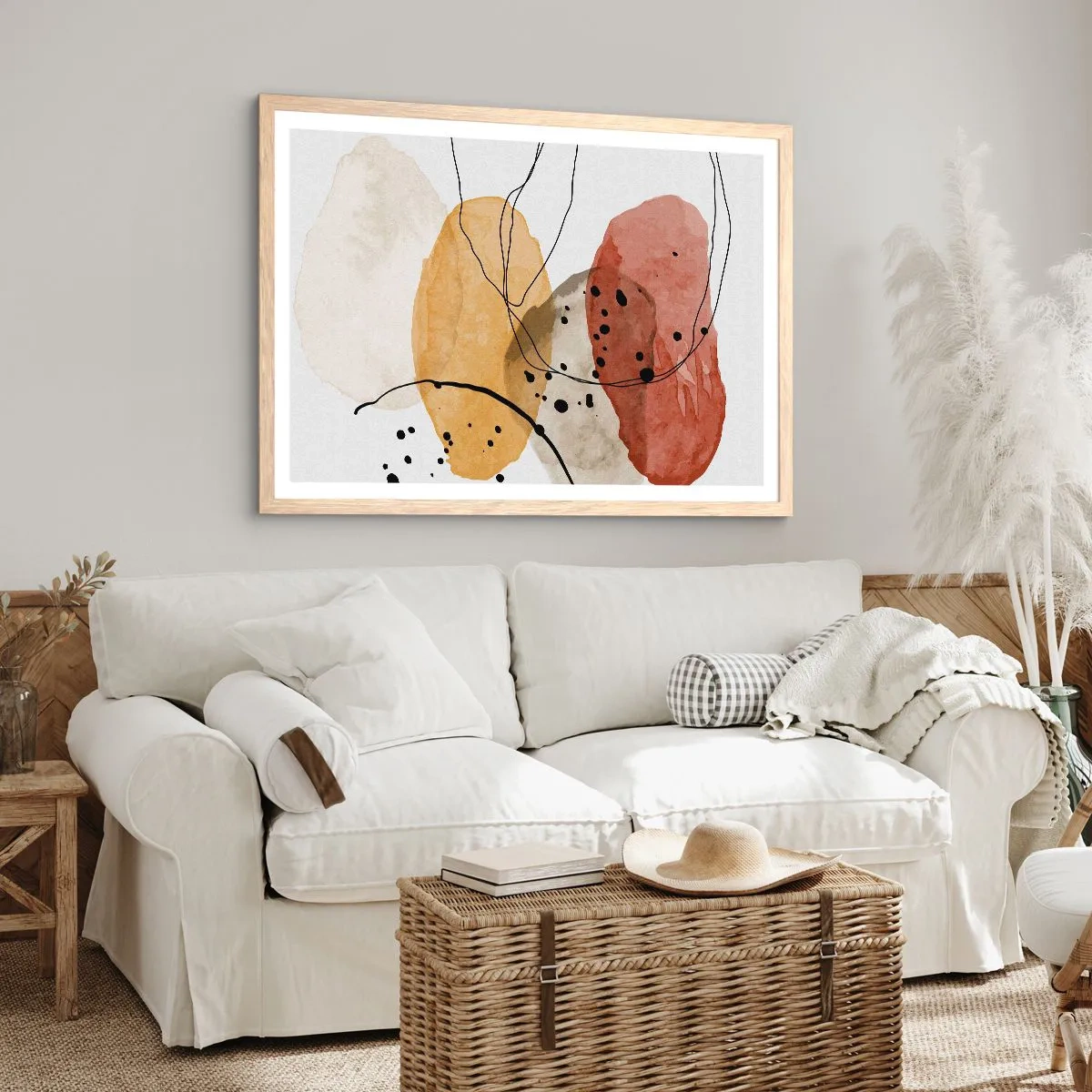 Poster in cornice rovere chiaro - Come aria leggera e trasparente - 40x30 cm