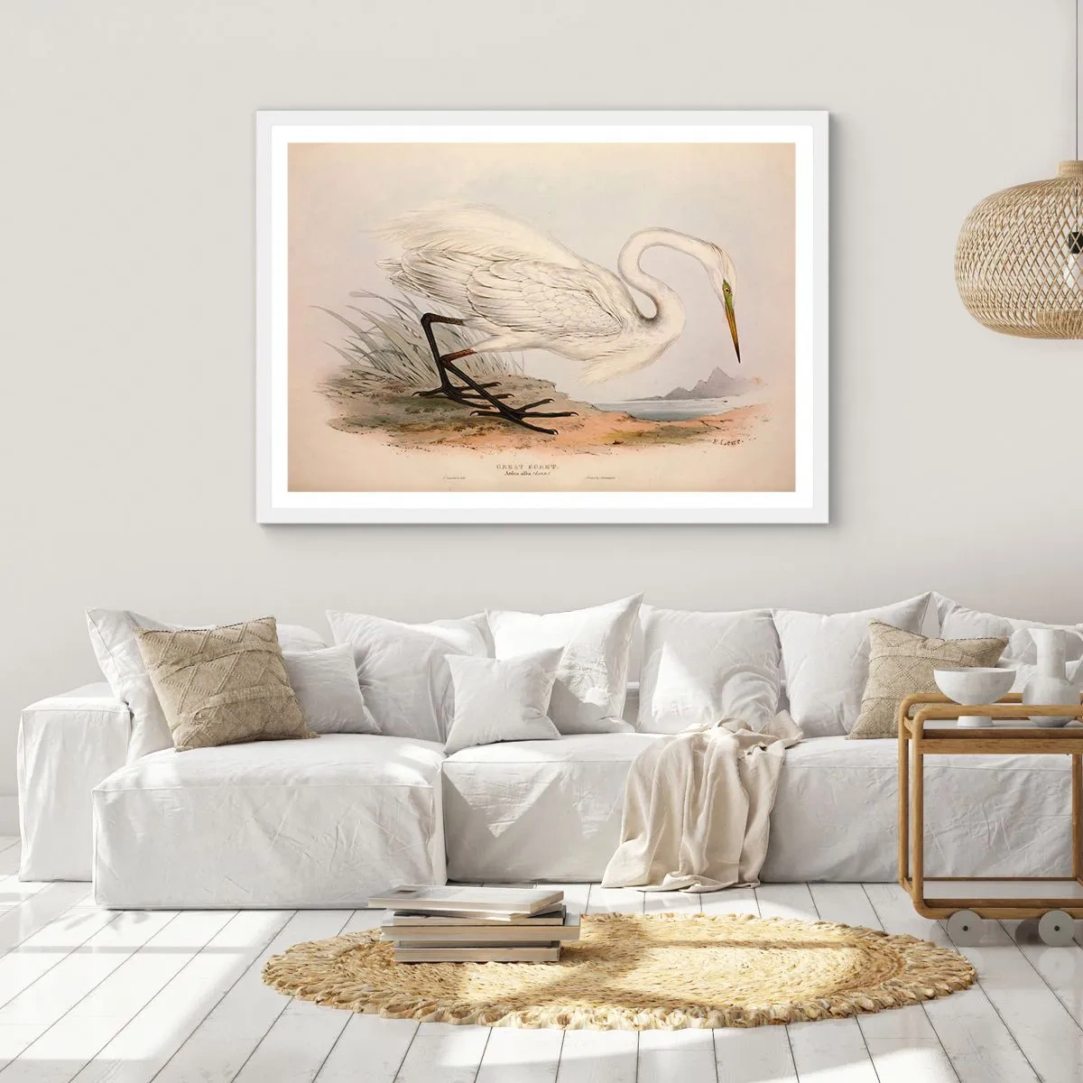 Poster in cornice bianca - La signora nel canneto - 50x40 cm