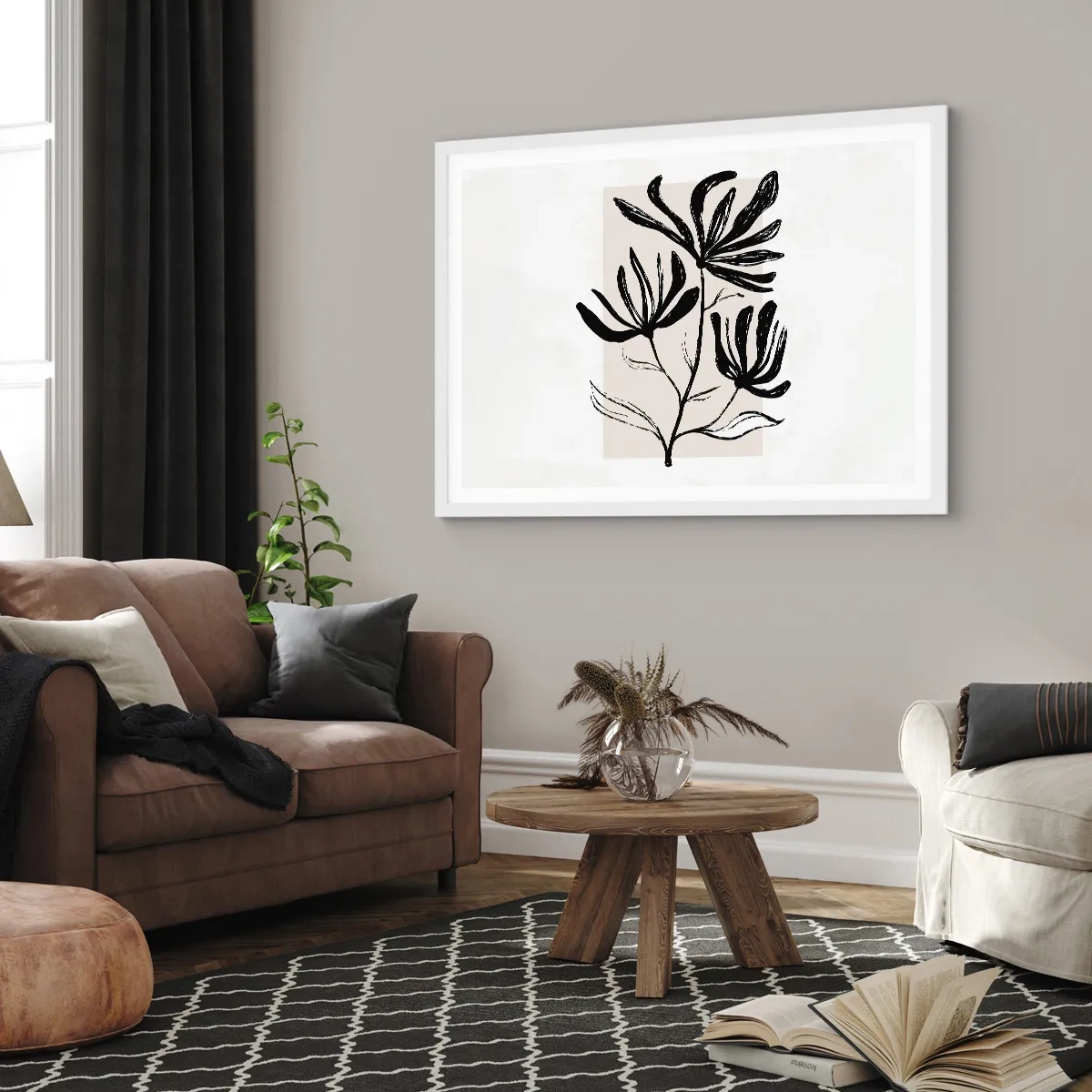 Poster in cornice bianca - Uno schizzo per l'erbario - 40x30 cm