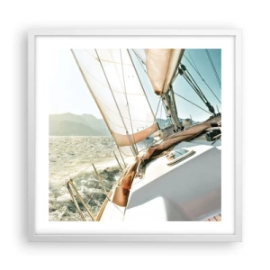 Poster in cornice bianca - A vele spiegate - 50x50 cm