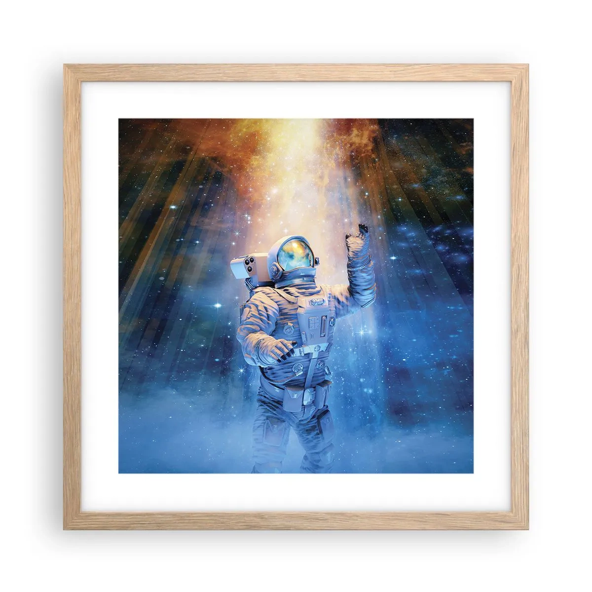 Poster in cornice rovere chiaro - Finalmente alla meta - 40x40 cm