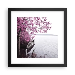 Poster in cornice nera - Nel silenzio rosa - 30x30 cm