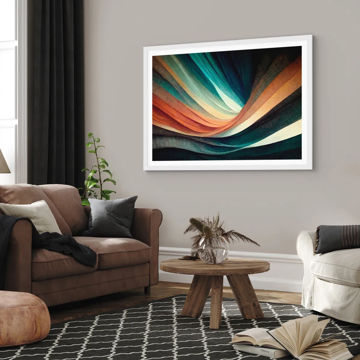 Poster in cornice bianca - Intessuto di colore - 40x30 cm