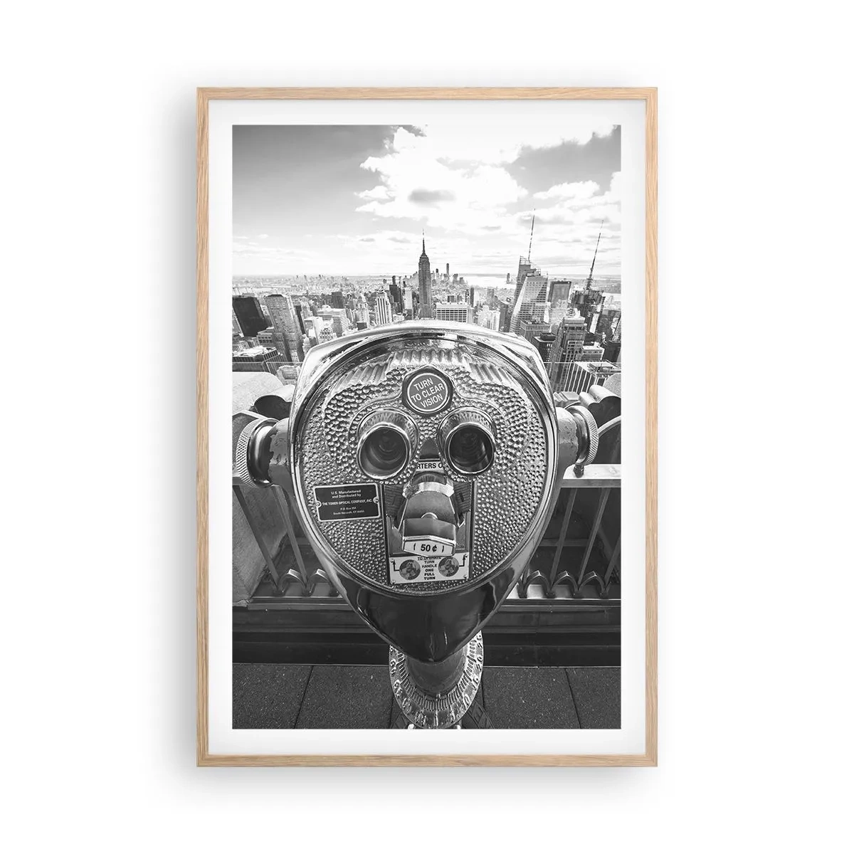 Poster in cornice rovere chiaro - Il centro del mondo - 61x91 cm