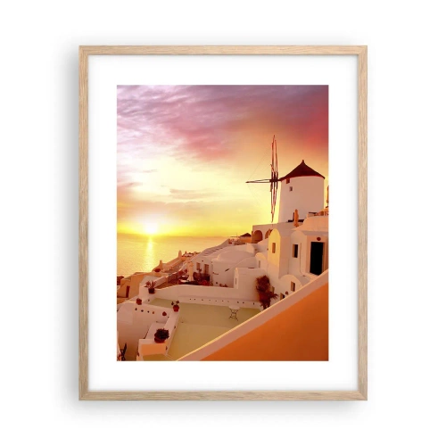 Poster in cornice rovere chiaro - Sciogliersi nel bianco e nell'oro - 40x50 cm