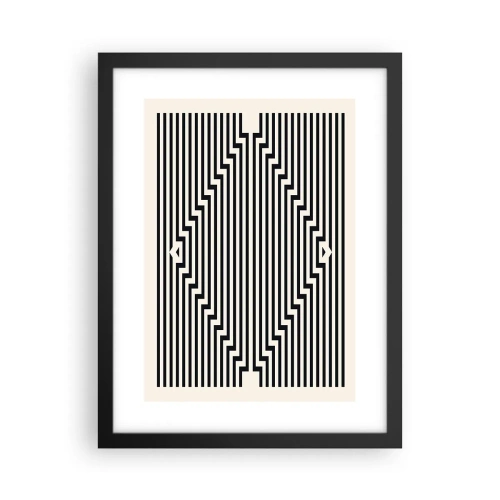 Poster in cornice nera - Illusione geometrica - 30x40 cm