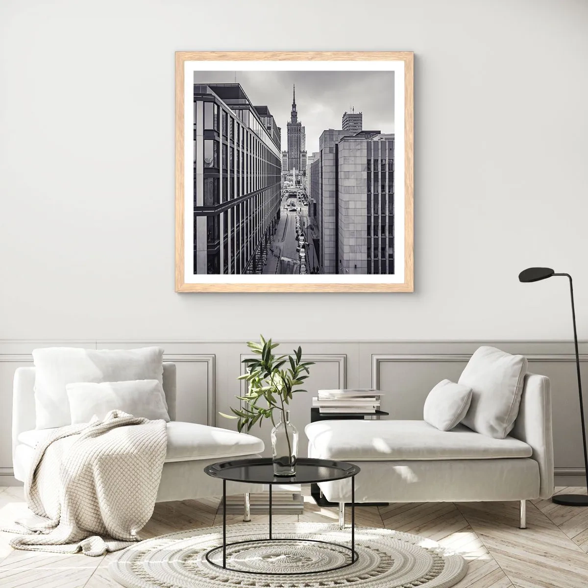 Poster in cornice rovere chiaro - La valle di Varsavia - 40x40 cm