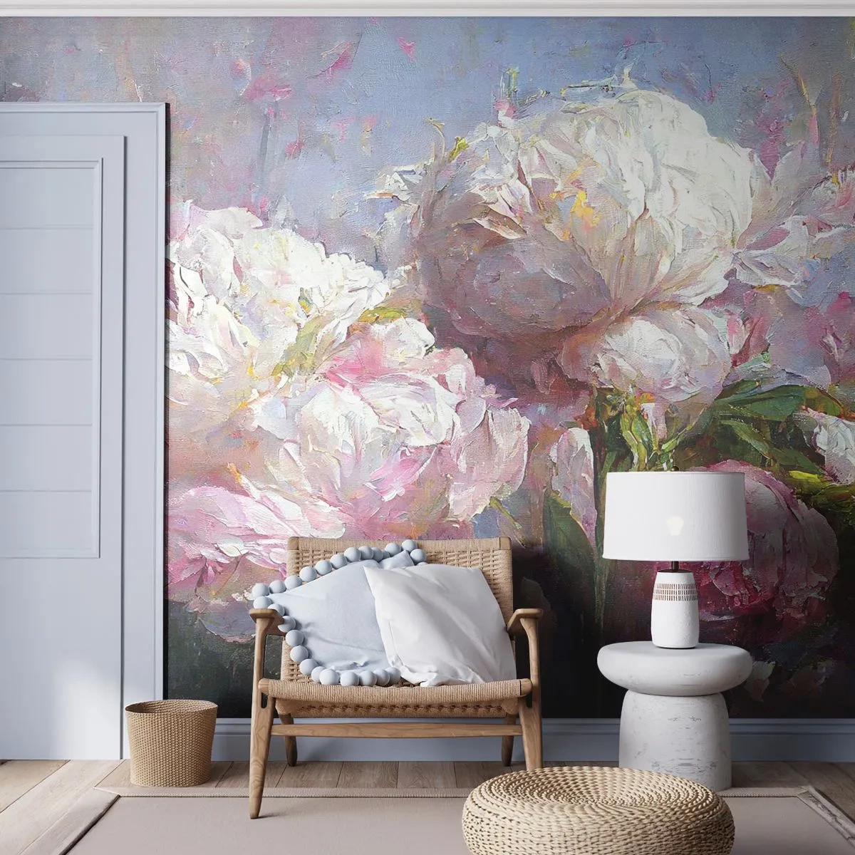 Fotomurali Premium Canvas - Un bouquet pieno di vita - Fiori, Peonie, Classicismo - 250x175 cm