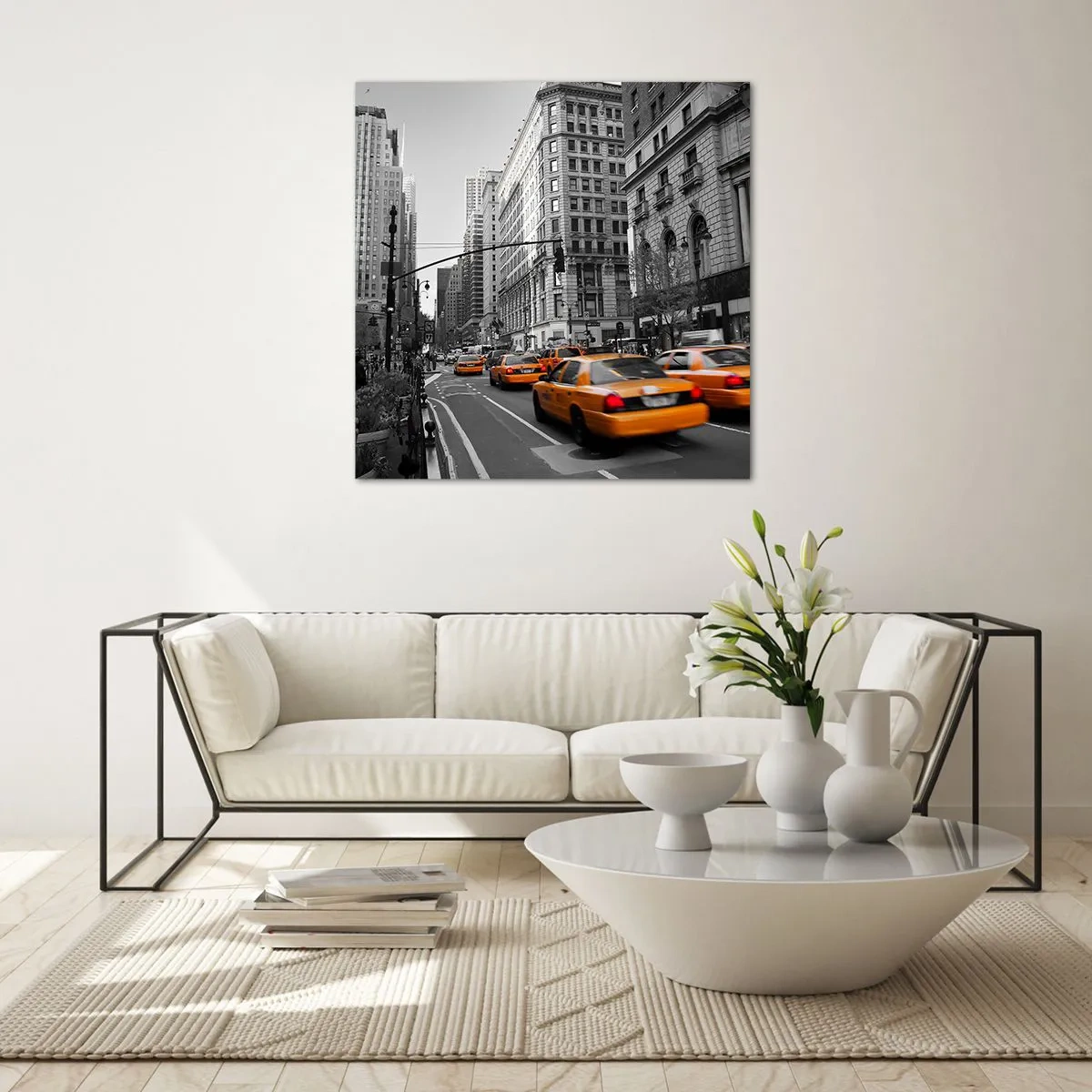 Quadro su vetro - Il sole della grande città - 30x30 cm