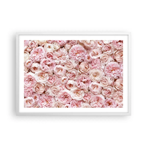Poster in cornice bianca - Coperto di rose - 70x50 cm