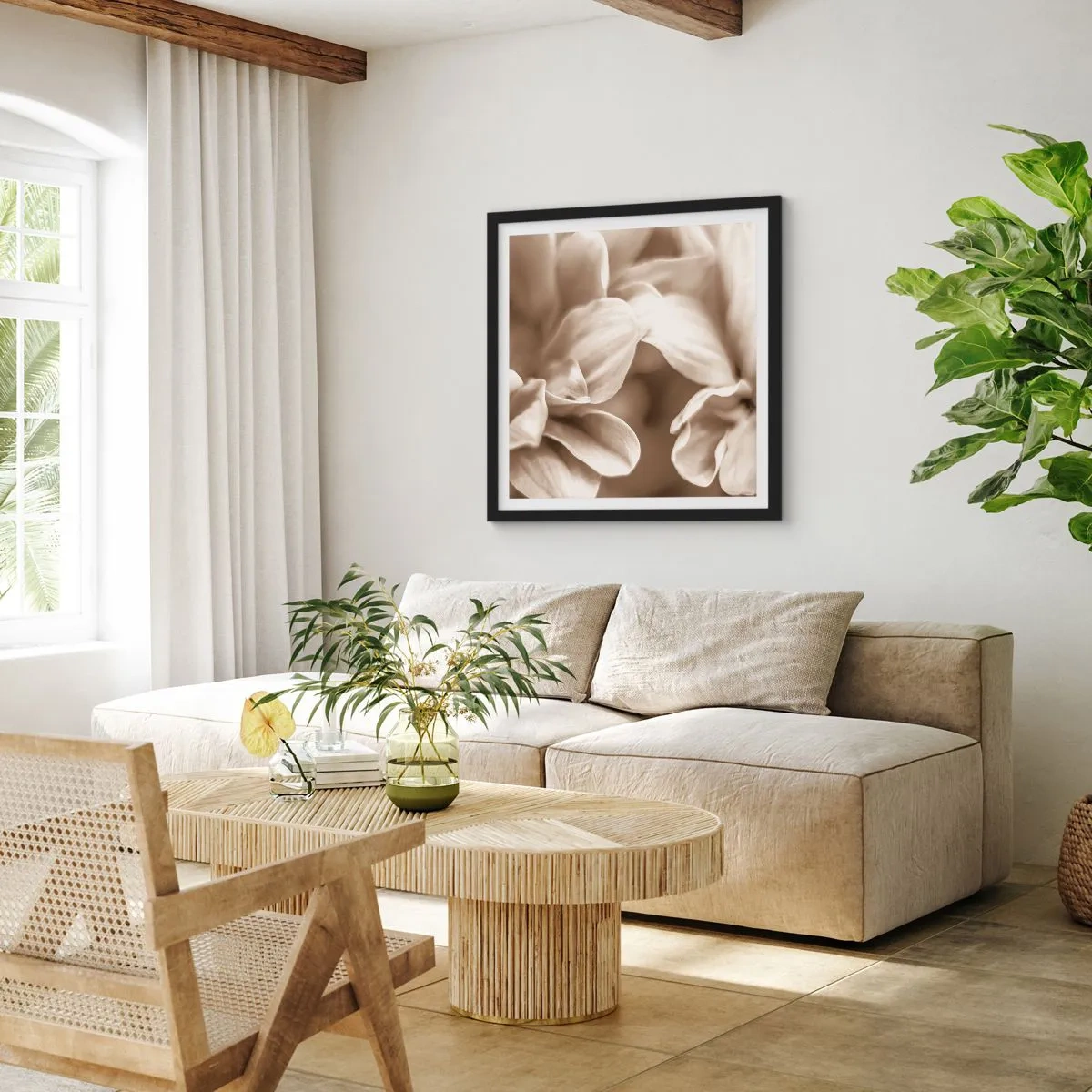 Poster in cornice nera - Mite come un sorriso - 30x30 cm