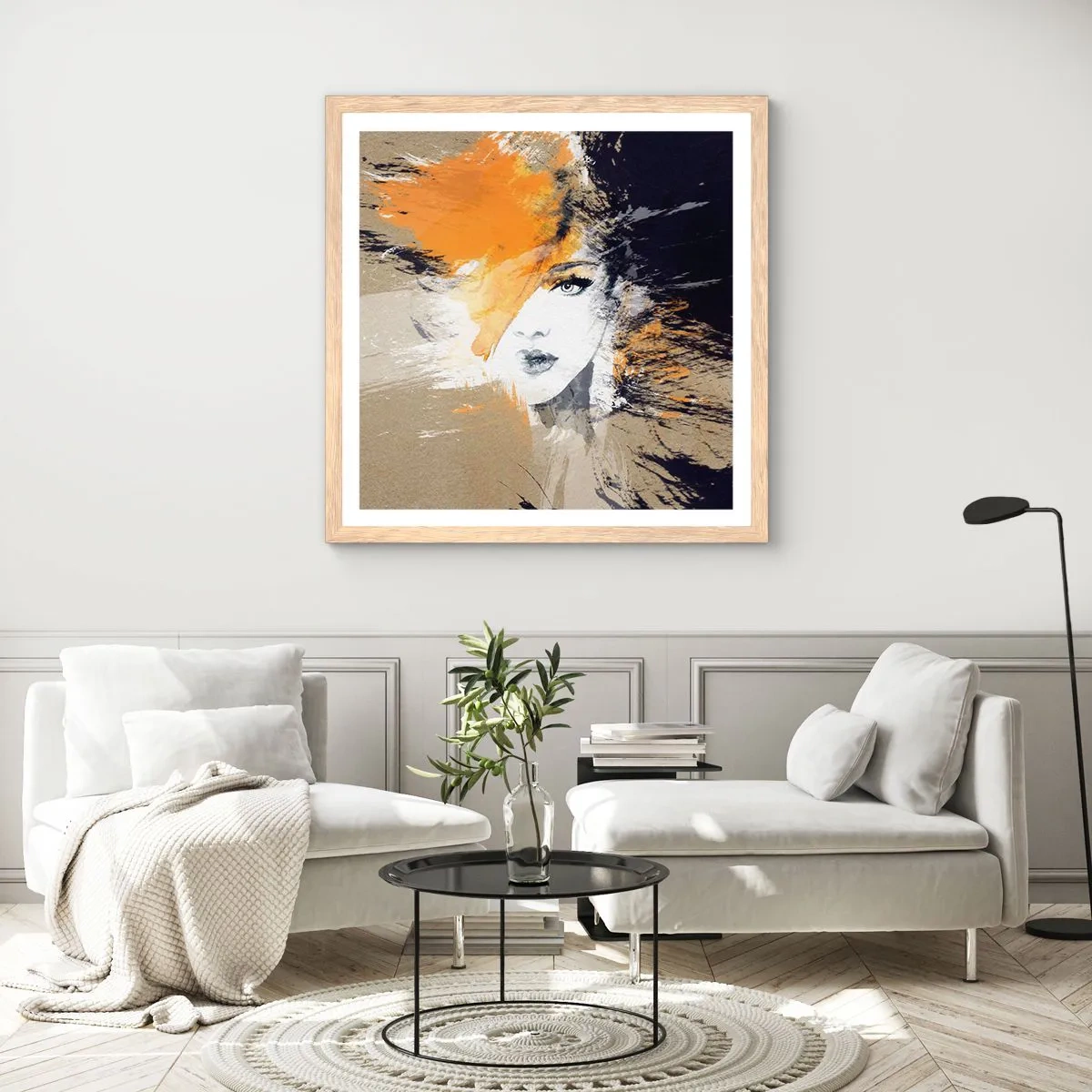 Poster in cornice rovere chiaro - E la luce fu - 60x60 cm