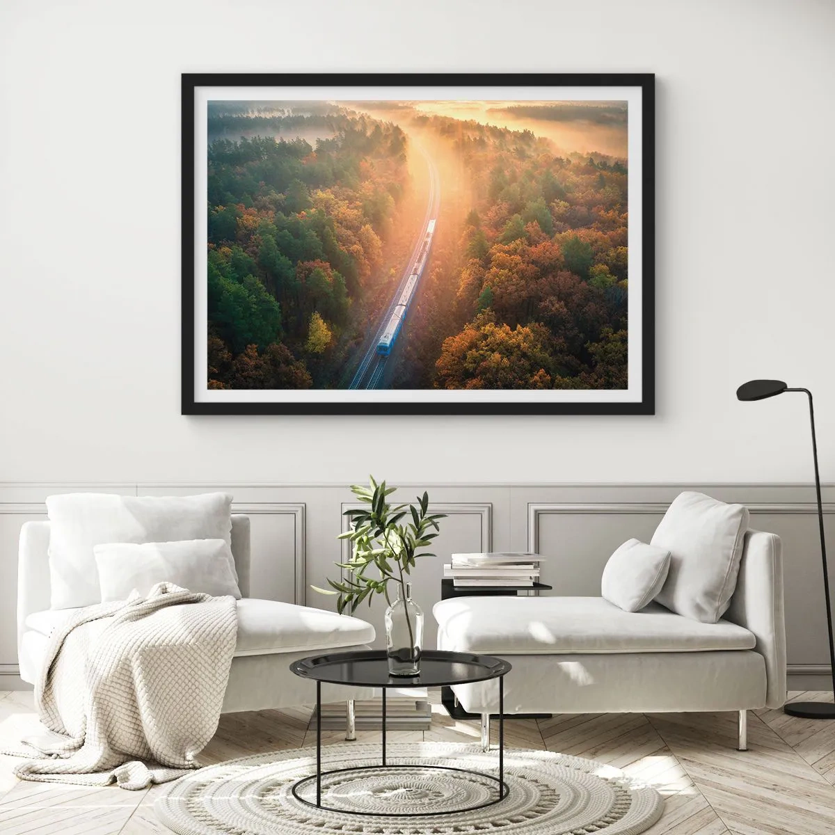 Poster in cornice nera - Viaggio autunnale - 50x40 cm