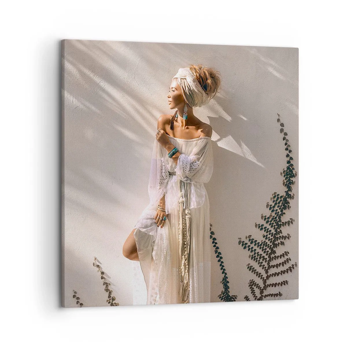 Quadro su tela - Stampe su Tela - Il sole e la ragazza - 50x50 cm