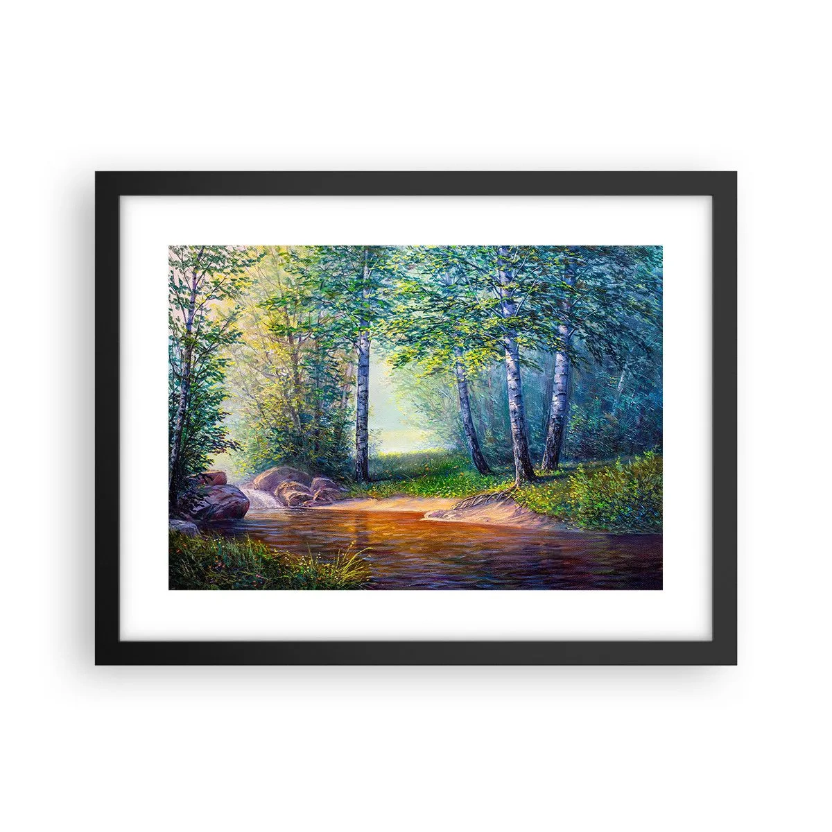 Poster in cornice nera - Scena di beatitudine - 40x30 cm