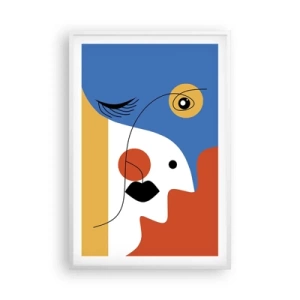 Poster in cornice bianca - Ritratto decostruito - 61x91 cm