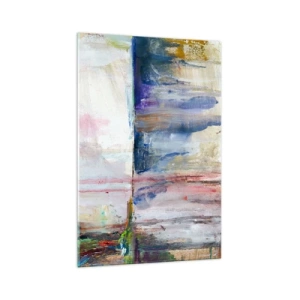 Quadro su vetro - Una composizione astratta di colori con effetto riflesso sulla tela. - 70x100cm - Impressioni e suggestioni colorate - Decorazione murale moderna per soggiorno e camera da letto ARTTOR