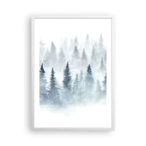 Poster in cornice bianca - Avvolti nella nebbia - 50x70 cm