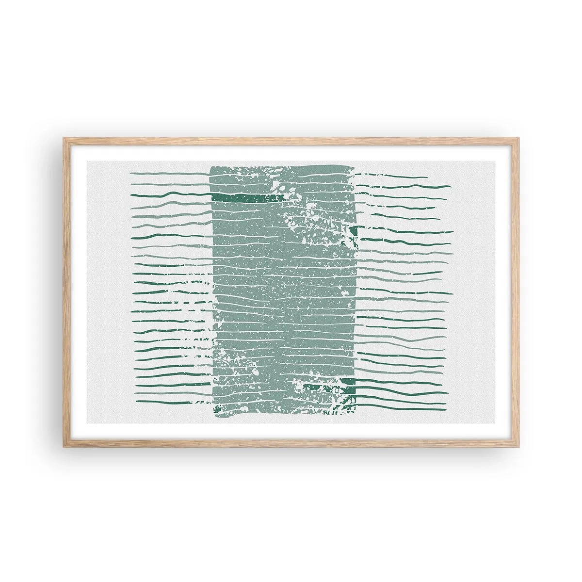 Poster in cornice rovere chiaro - Astrazione marina - 91x61 cm