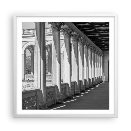 Poster in cornice bianca - Portico soleggiato - 60x60 cm