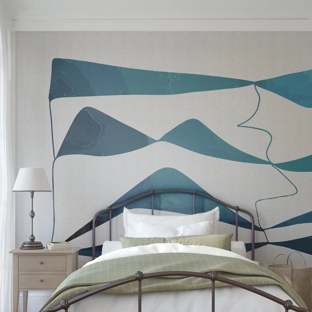 Fotomurale su misura Premium Canvas - Astrazione: legame turchese - Minimalismo, Elementi, Astrazione